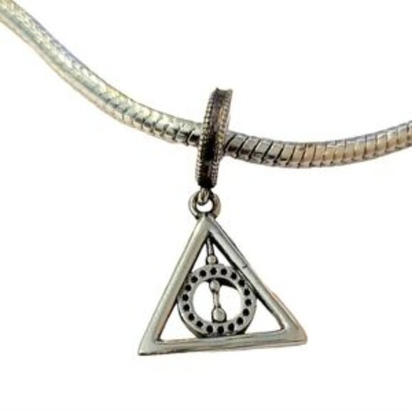 Pandora Warner Bros Sterling Silver Harry Potter Deathly Hallows Bracelet Charm - Picture 2 of 4